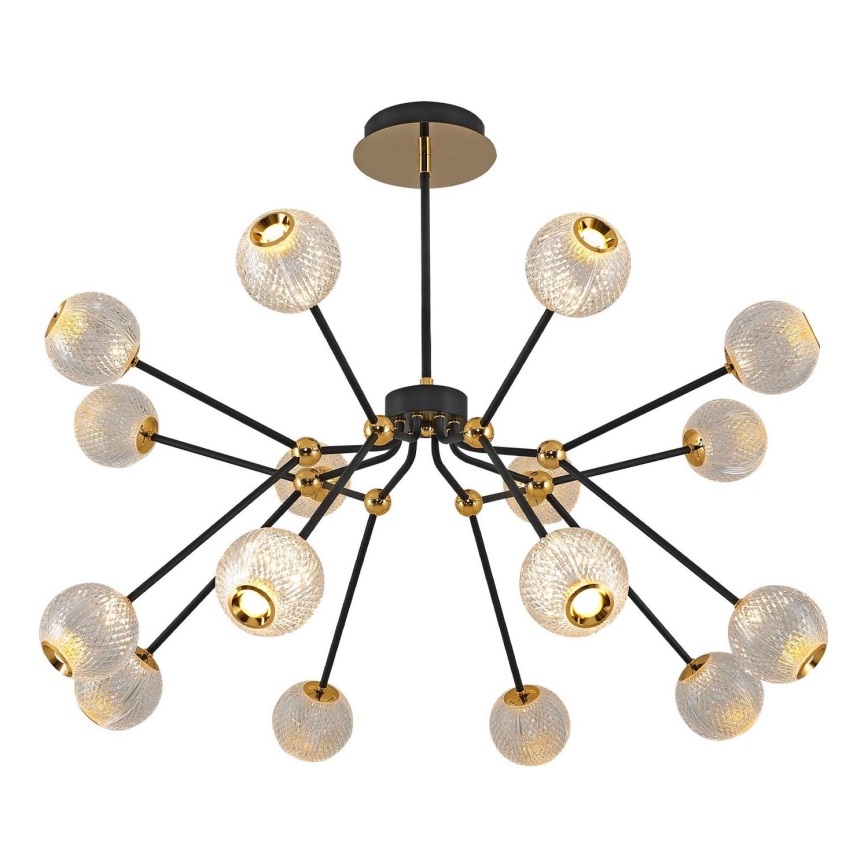 Lampadario LED GELA 16xLED/5W/230V 3000K nero/oro