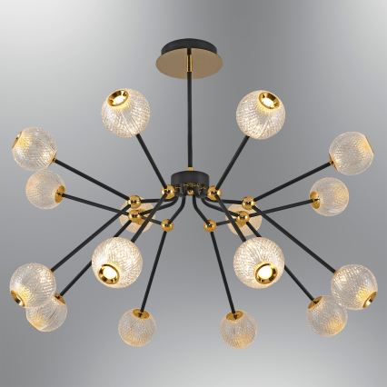 Lampadario LED GELA 16xLED/5W/230V 3000K nero/oro