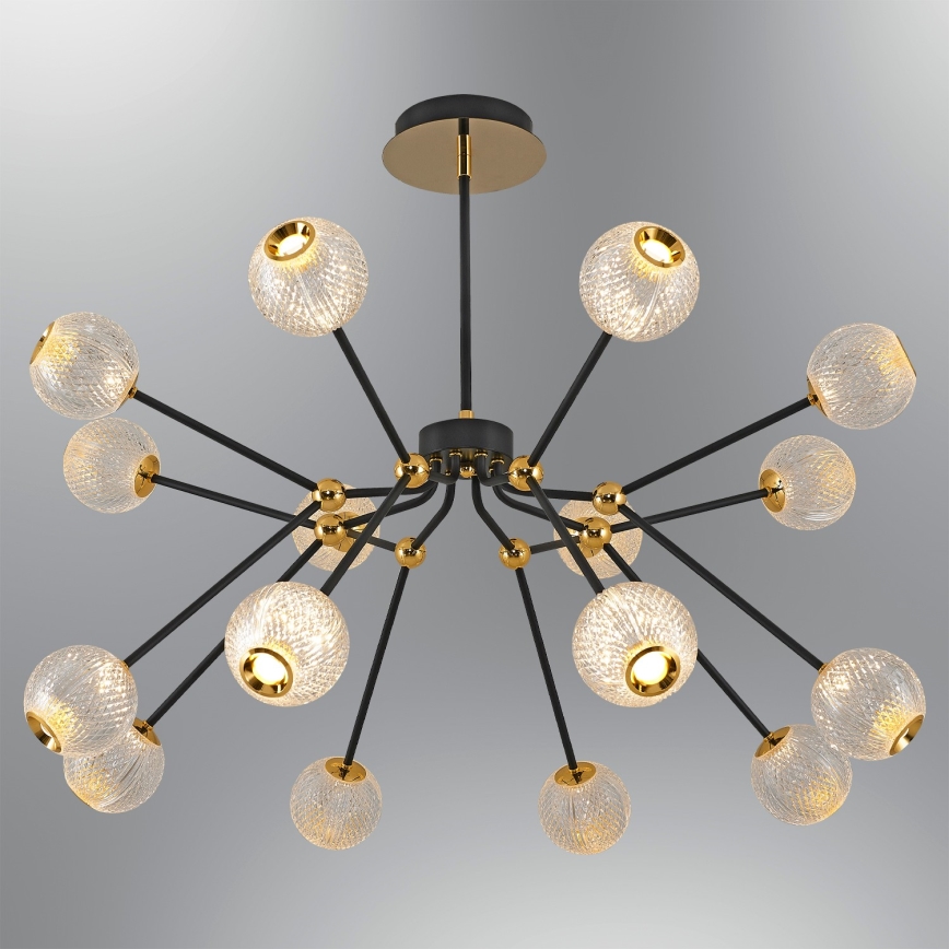Lampadario LED GELA 16xLED/5W/230V 3000K nero/oro