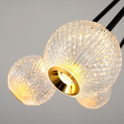 Lampadario LED GELA 16xLED/5W/230V 3000K nero/oro