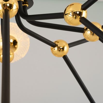 Lampadario LED GELA 16xLED/5W/230V 3000K nero/oro