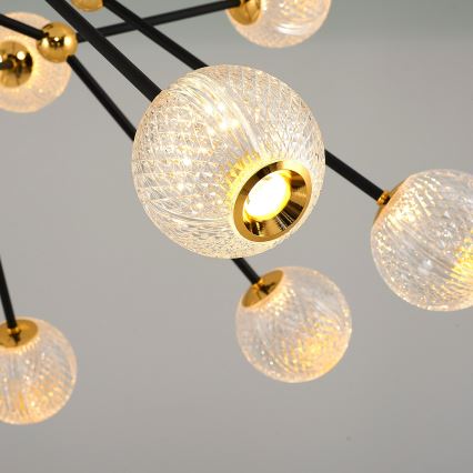 Lampadario LED GELA 16xLED/5W/230V 3000K nero/oro