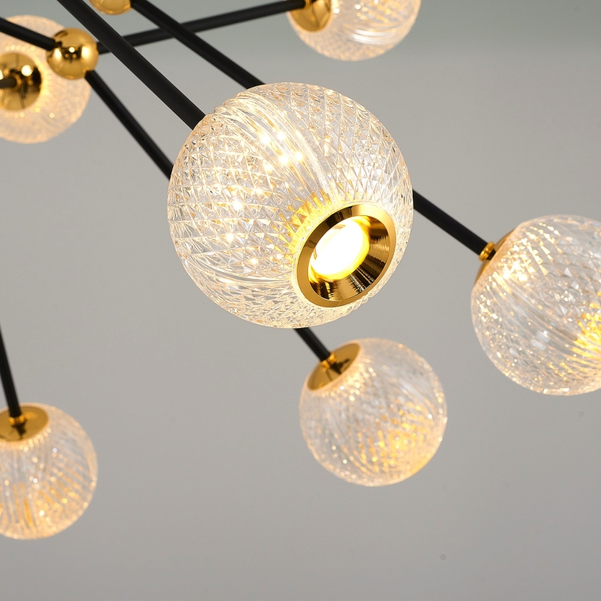 Lampadario LED GELA 16xLED/5W/230V 3000K nero/oro