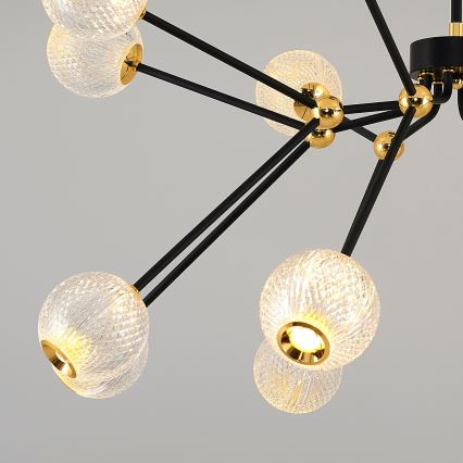 Lampadario LED GELA 16xLED/5W/230V 3000K nero/oro