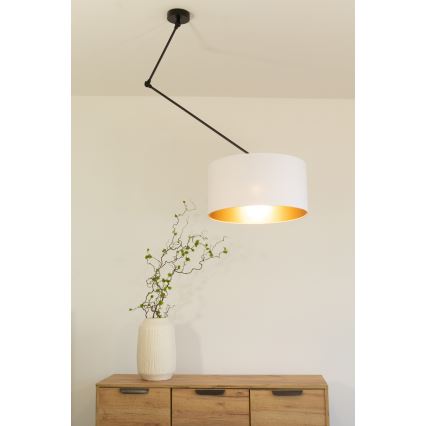 Lampadario LED regolabile a stelo GORTA 1xE27/60W/230V bianco/oro