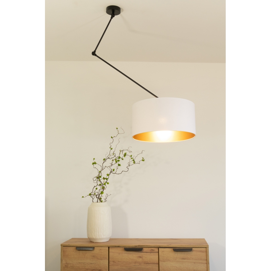 Lampadario LED regolabile a stelo GORTA 1xE27/60W/230V bianco/oro