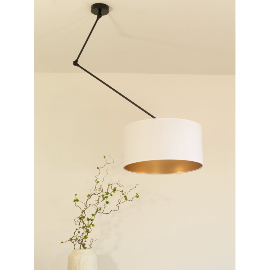 Lampadario LED regolabile a stelo GORTA 1xE27/60W/230V bianco/oro
