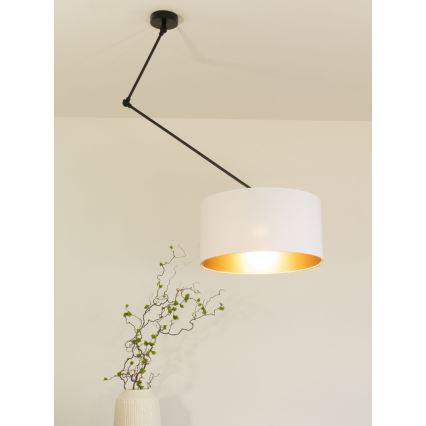 Lampadario LED regolabile a stelo GORTA 1xE27/60W/230V bianco/oro