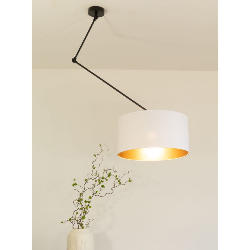 Lampadario LED regolabile a stelo GORTA 1xE27/60W/230V bianco/oro