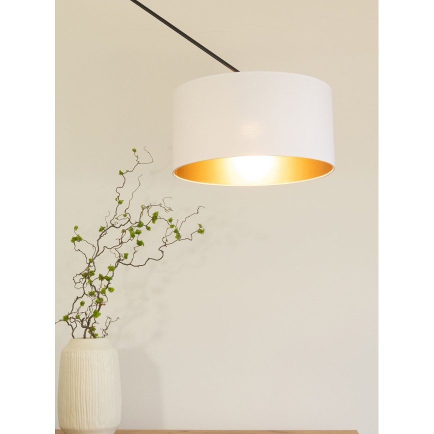 Lampadario LED regolabile a stelo GORTA 1xE27/60W/230V bianco/oro