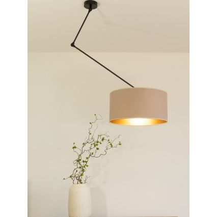 Lampadario LED regolabile su asta GORTA 1xE27/60W/230V beige/oro