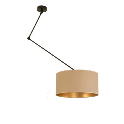 Lampadario LED regolabile su asta GORTA 1xE27/60W/230V beige/oro