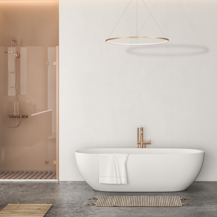 Lampadario LED a cavo SATURNO LED/65W/230V diam. 120 cm IP44 oro