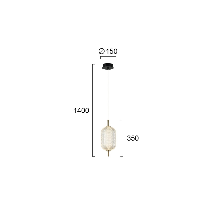 Lampadario LED sospeso a cavo PELLUCID LED/11W/230V oro/trasparente