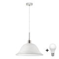 Lampadario LED sospeso con cavo 1xE27/60W/230V bianco/trasparente