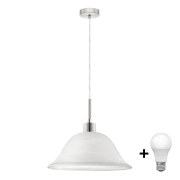 Lampadario LED sospeso con cavo 1xE27/60W/230V bianco/trasparente