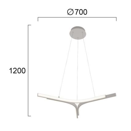 Lampadario LED sospeso con cavo ALTA LED/30W/230V, argento