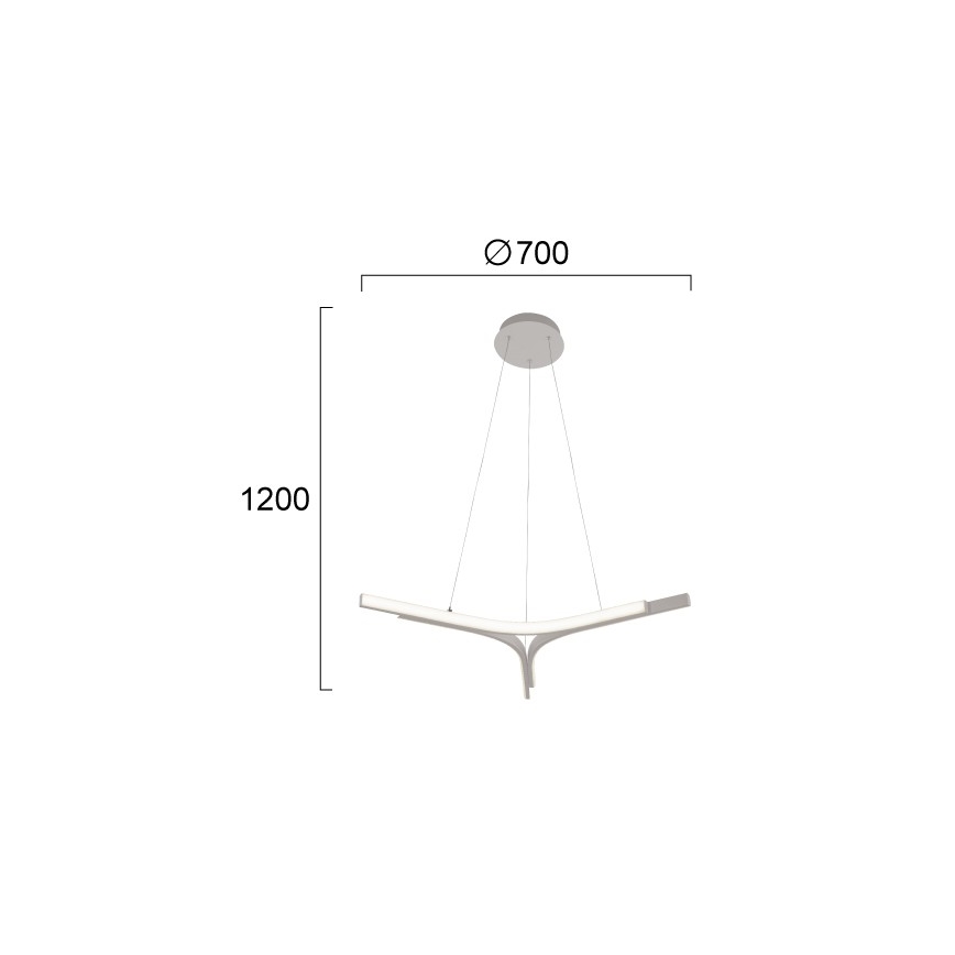 Lampadario LED sospeso con cavo ALTA LED/30W/230V, argento