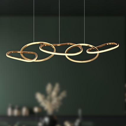 Lampadario LED sospeso con cavo ANNELI LED/45W/230V 125 cm, finitura dorata