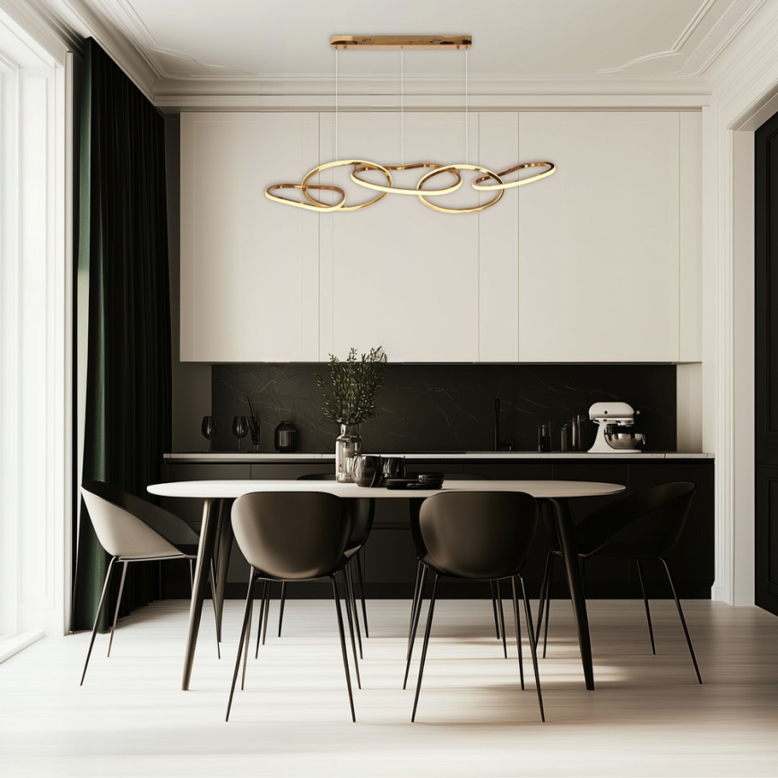 Lampadario LED sospeso con cavo ANNELI LED/45W/230V 125 cm, finitura dorata