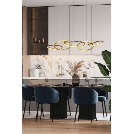 Lampadario LED sospeso con cavo ANNELI LED/45W/230V 125 cm, finitura dorata