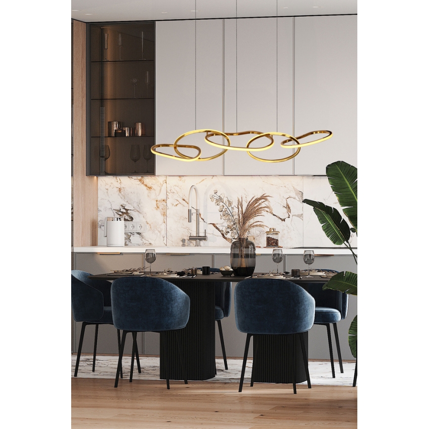 Lampadario LED sospeso con cavo ANNELI LED/45W/230V 125 cm, finitura dorata