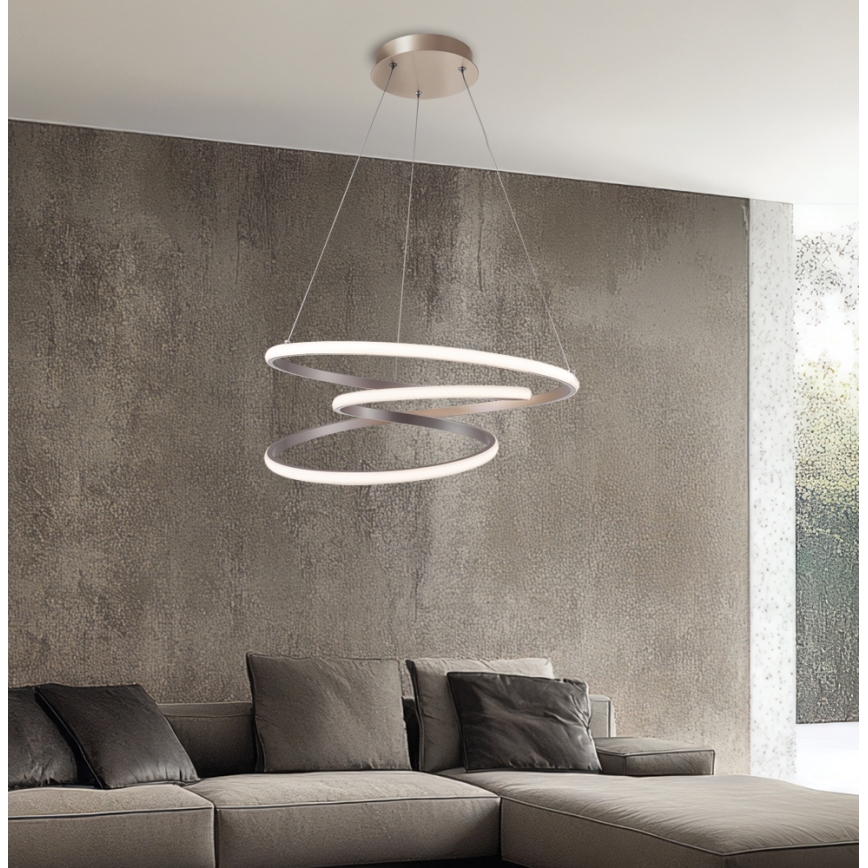 Lampadario LED sospeso con cavo CORT LED/40W/230V argento