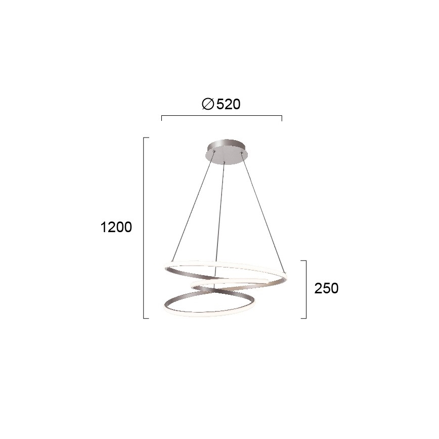 Lampadario LED sospeso con cavo CORT LED/40W/230V argento