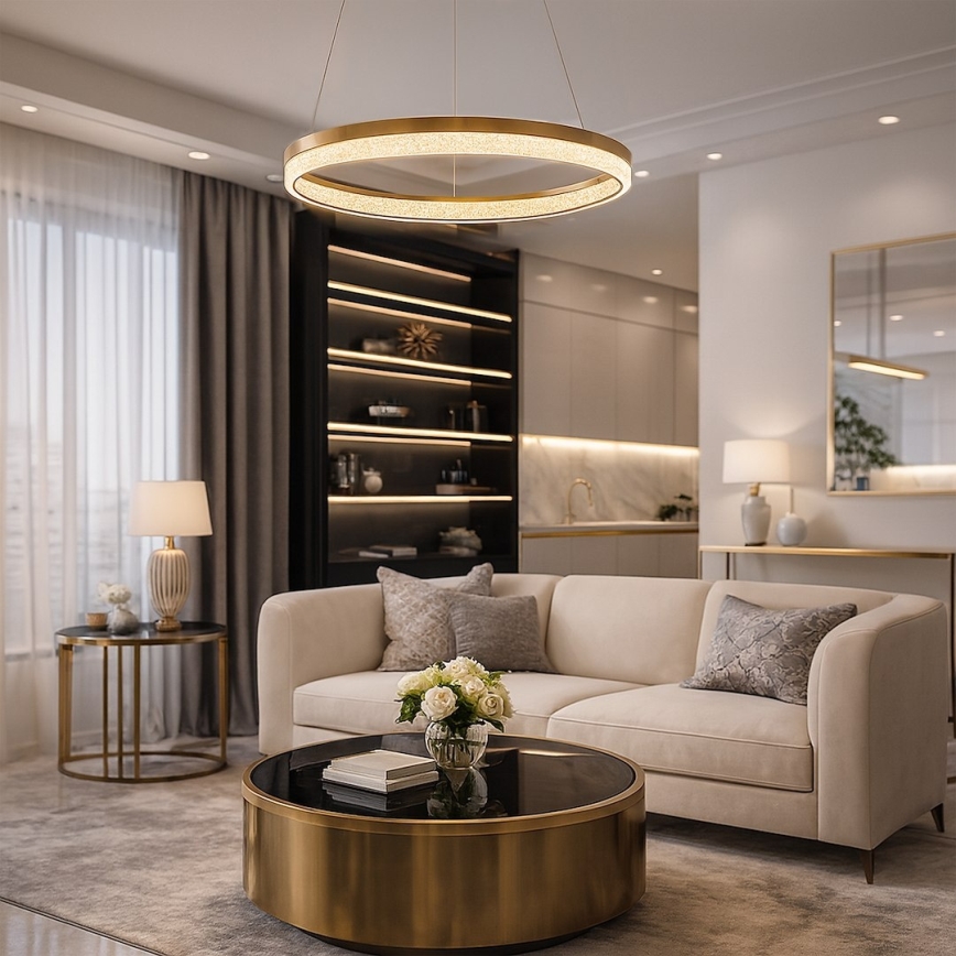 Lampadario LED sospeso con cavo GALA LED/25W/230V Ø 50 cm oro