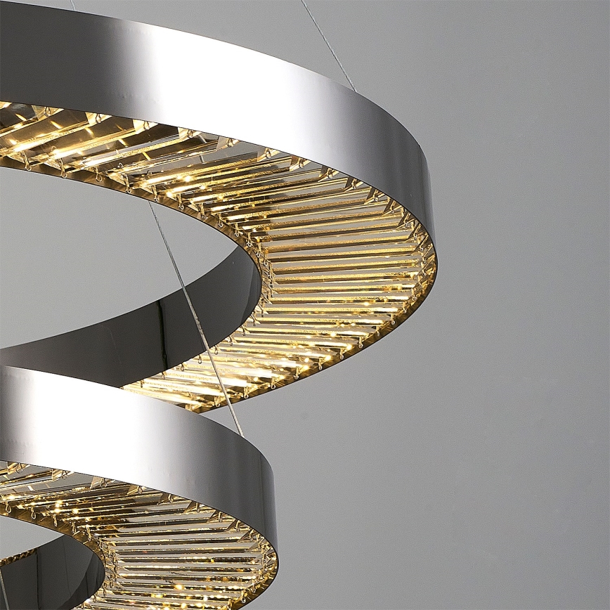 Lampadario LED sospeso con cavo JESI/99W/230V/3000K Ø 100 cm argento