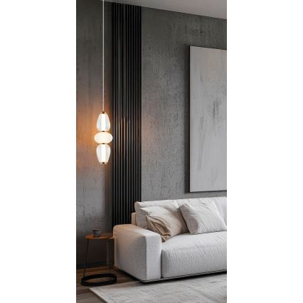 Lampadario LED sospeso con cavo SHINY LED/17W/230V bianco/oro