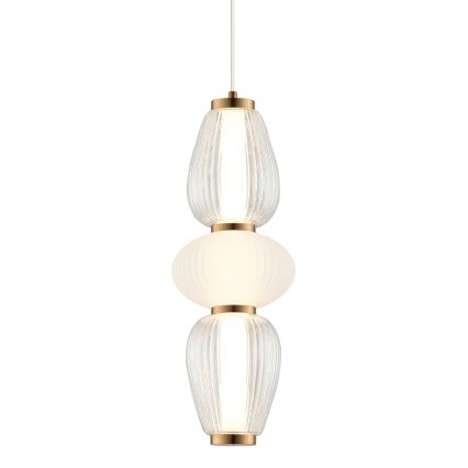 Lampadario LED sospeso con cavo SHINY LED/17W/230V bianco/oro