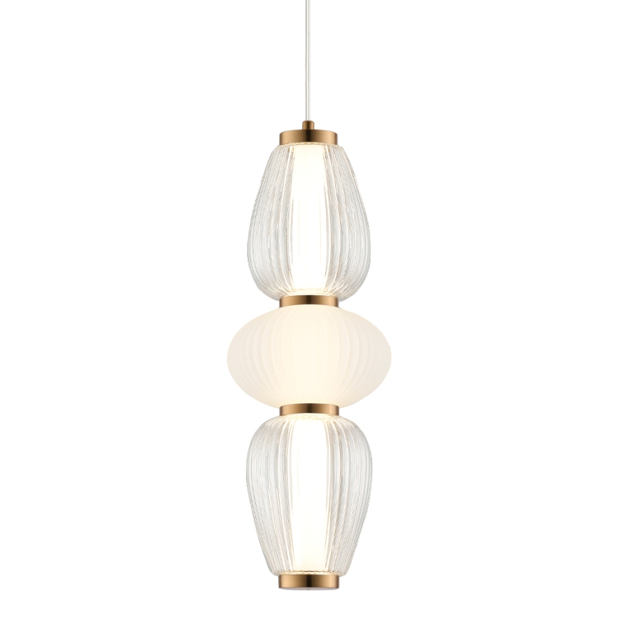 Lampadario LED sospeso con cavo SHINY LED/17W/230V bianco/oro