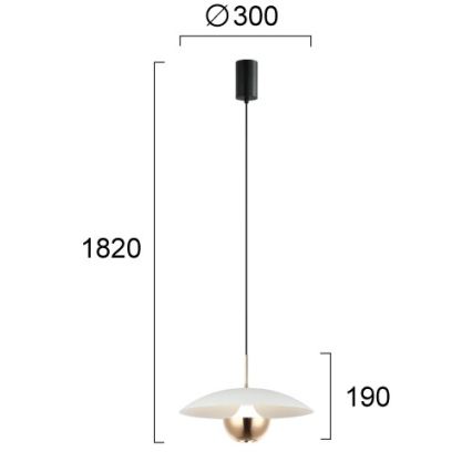 Lampadario LED sospeso con cavo VALIA LED/9W/230V bianco/oro