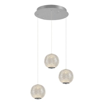 Lampadario LED sospeso CREMONA 3xLED/5W/230V 3000K cromo opaco