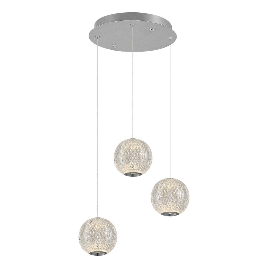 Lampadario LED sospeso CREMONA 3xLED/5W/230V 3000K cromo opaco
