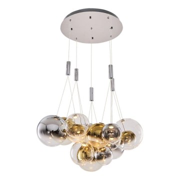 Lampadario LED sospeso ENNA 15xG9/5W/230V 3000K fumé/oro