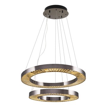 Lampadario LED sospeso JESI LED/140W/230V 3000K diametro 100 cm argento