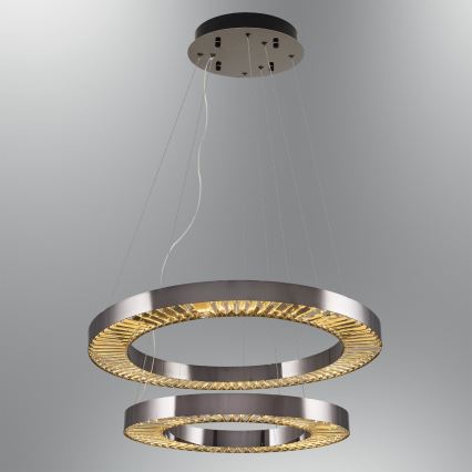 Lampadario LED sospeso JESI LED/140W/230V 3000K diametro 100 cm argento