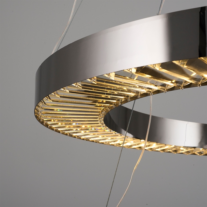 Lampadario LED sospeso JESI LED/140W/230V 3000K diametro 100 cm argento
