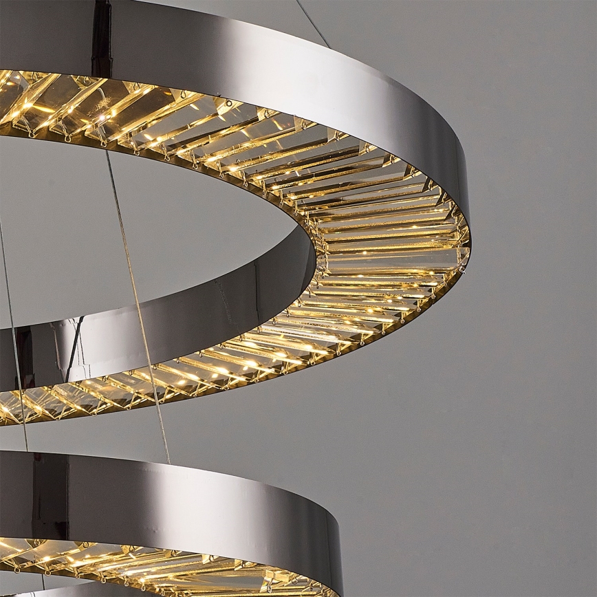 Lampadario LED sospeso JESI LED/140W/230V 3000K diametro 100 cm argento