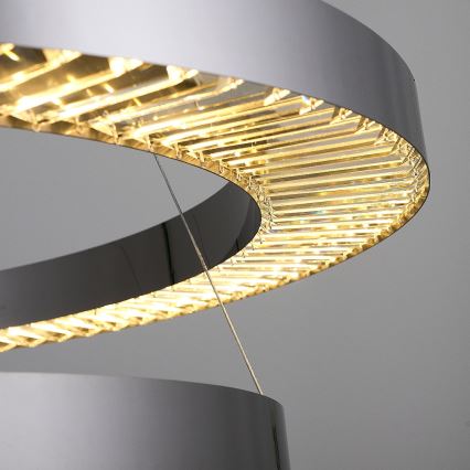 Lampadario LED sospeso JESI LED/140W/230V 3000K diametro 100 cm argento