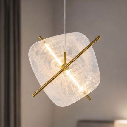 Lampadario LED sospeso RELAX LED/15W/230V oro/bianco