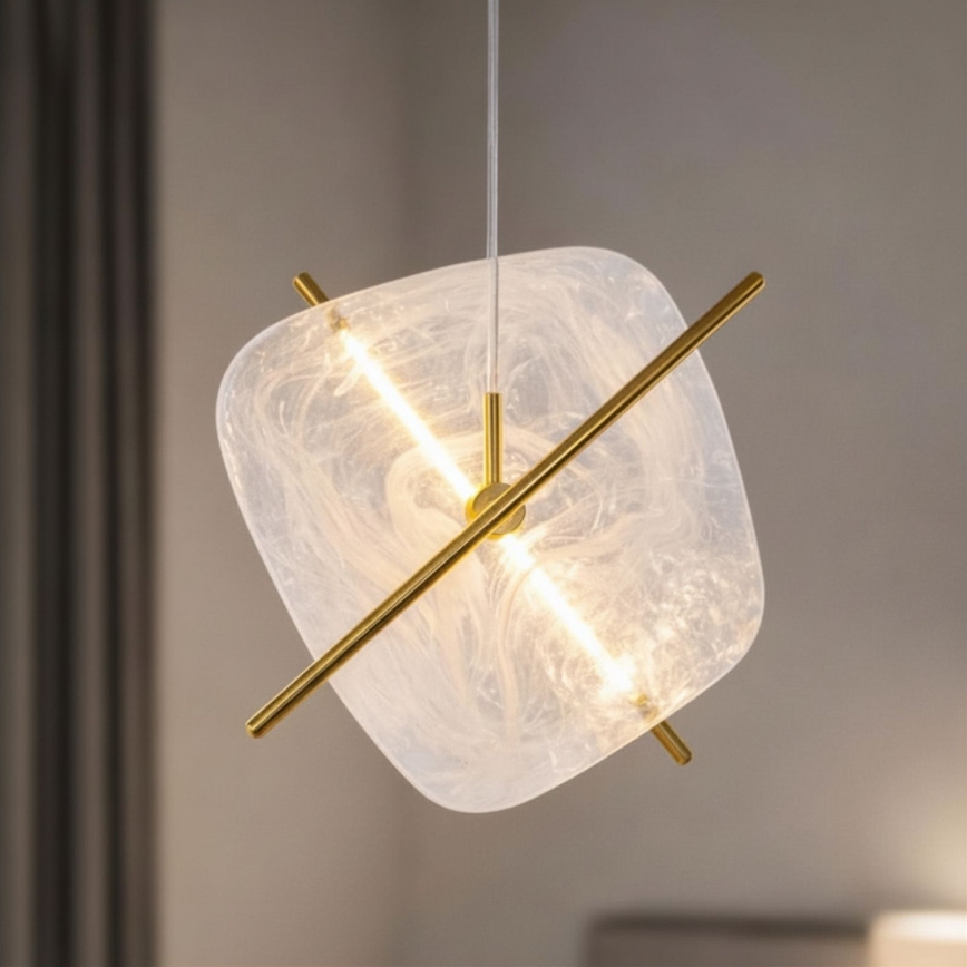 Lampadario LED sospeso RELAX LED/15W/230V oro/bianco