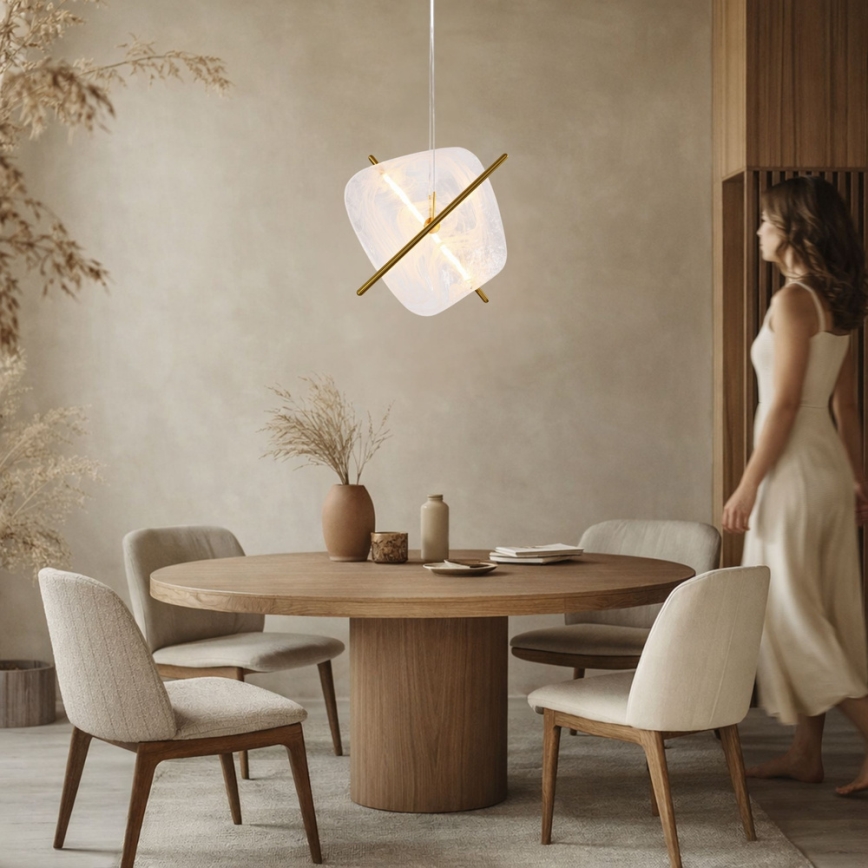 Lampadario LED sospeso RELAX LED/15W/230V oro/bianco