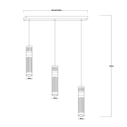 Lampadario LED sospeso su cavo AMBIENTE 3xLED/6W/230V 3000/4000/6000K oro