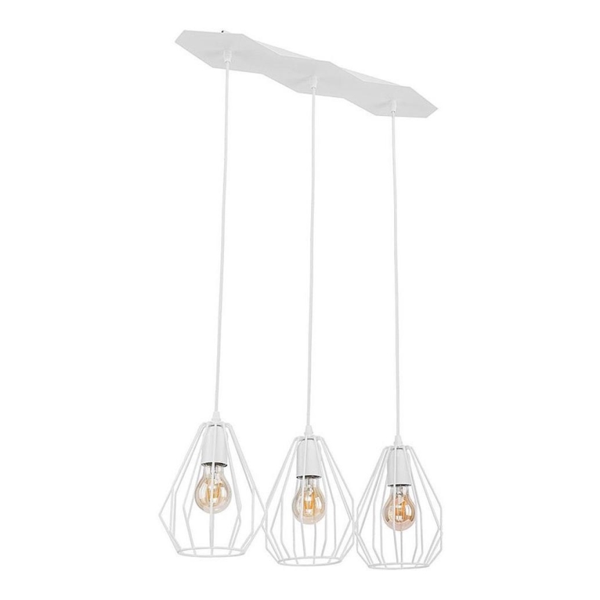 Lampadario LED sospeso su cavo BRYLANT 3xE27/60W/230V, bianco