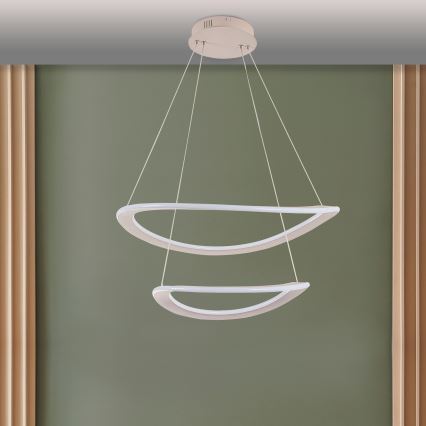Lampadario LED sospeso su cavo CASHMERE LED/75W/230V Ø 59,5 bianco
