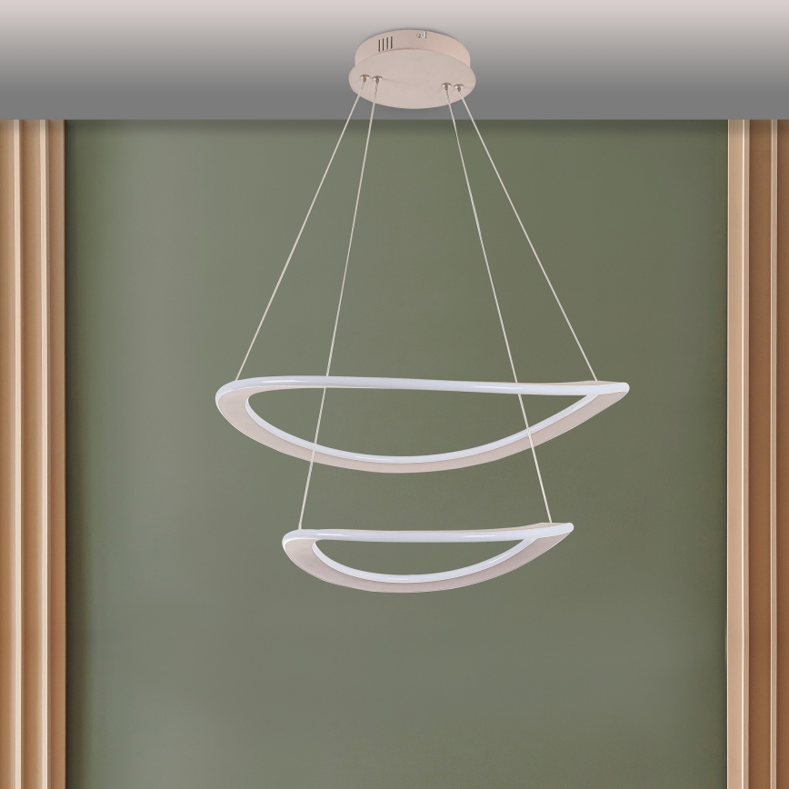 Lampadario LED sospeso su cavo CASHMERE LED/75W/230V Ø 59,5 bianco