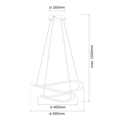 Lampadario LED sospeso su cavo CASHMERE LED/75W/230V Ø 59,5 bianco
